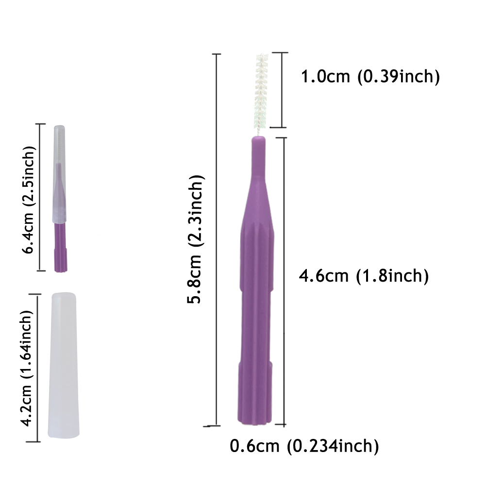 measurement of I shape interdental brushes